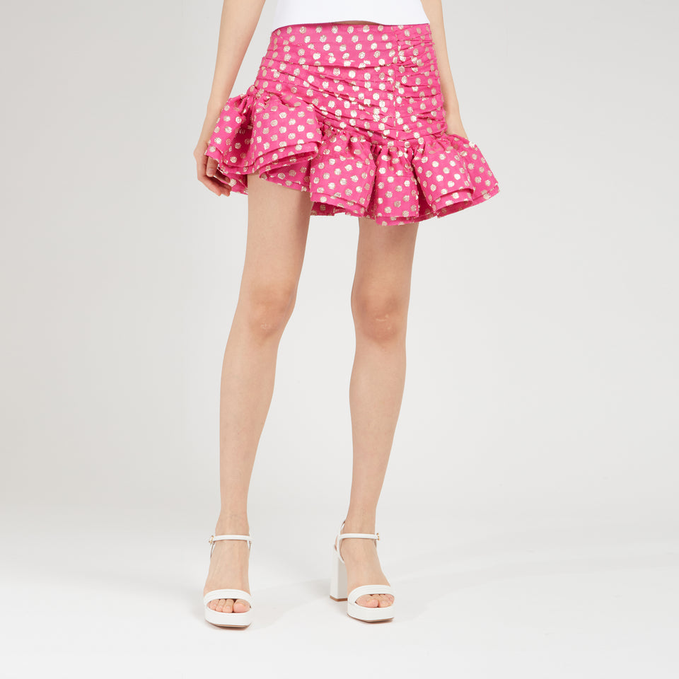 Pink fabric mini skirt