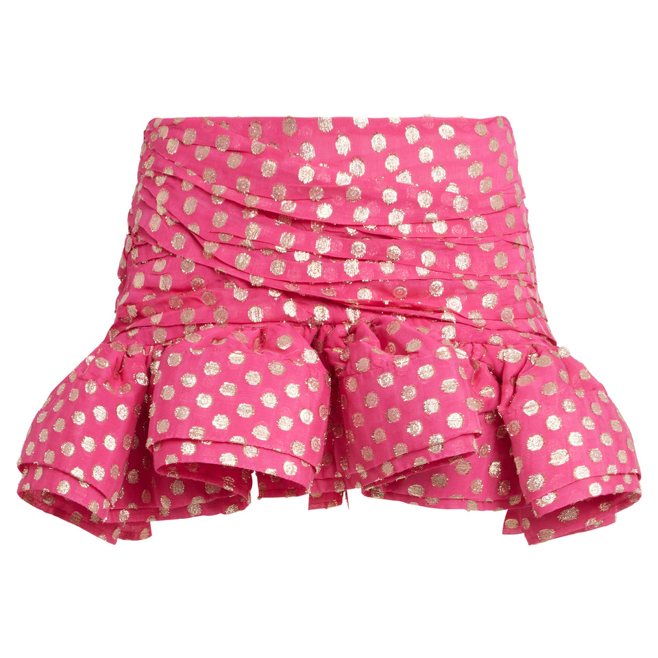 Pink fabric mini skirt