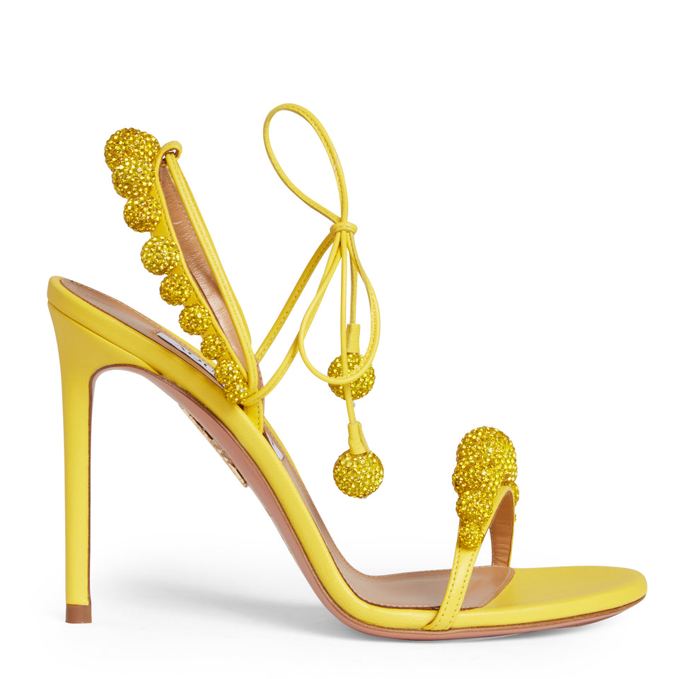 Yellow leather ''Disco Dancer'' sandals