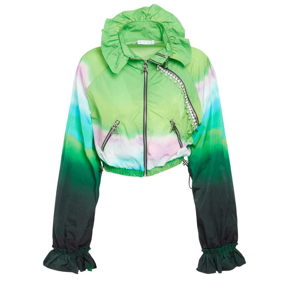 Crop jacket in multicolor fabric