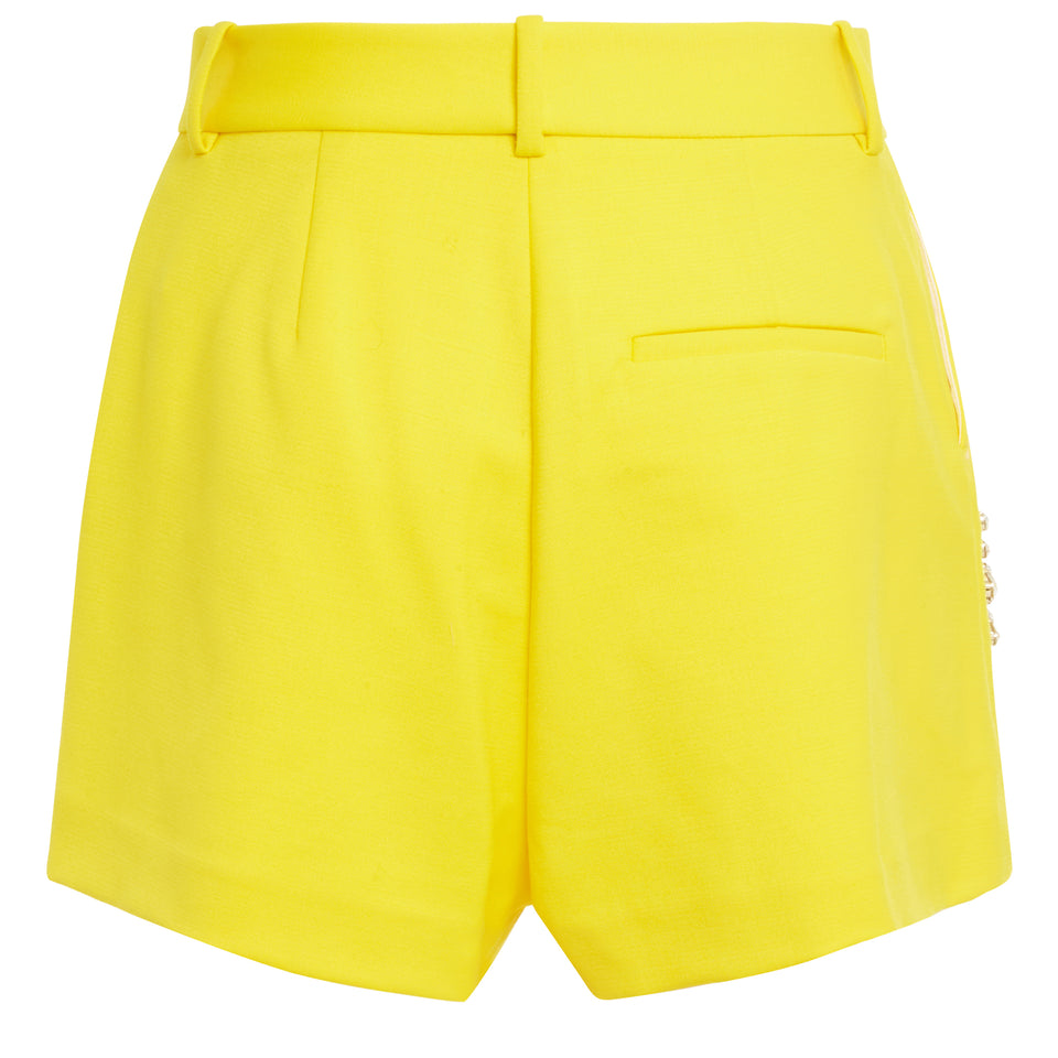 Yellow fabric shorts