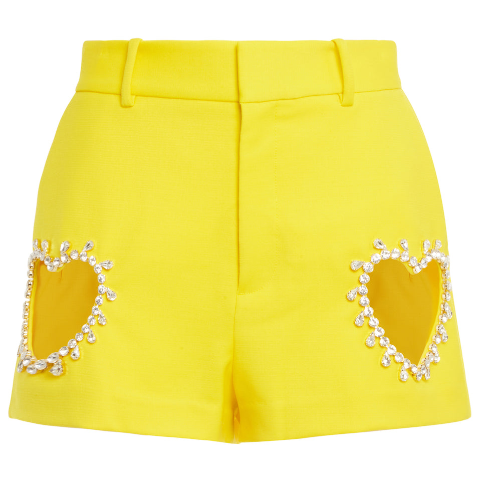 Shorts in tessuto gialli