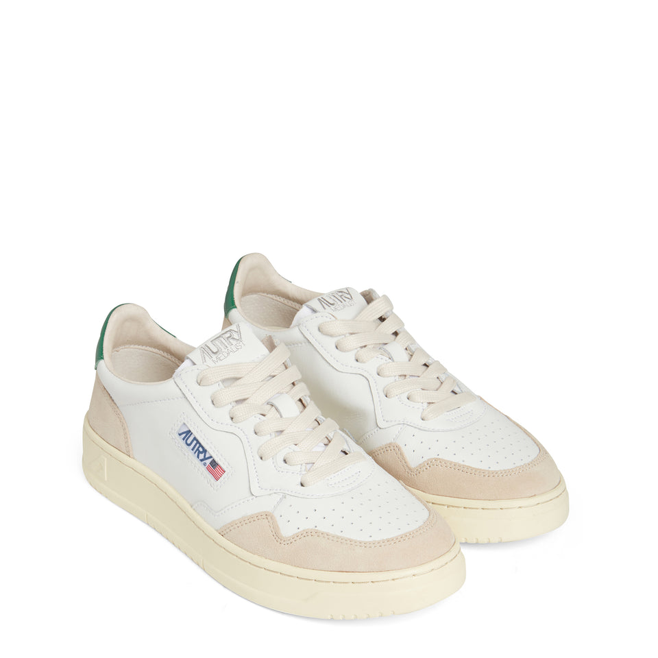 White and green leather ''Medalist Low'' sneakers