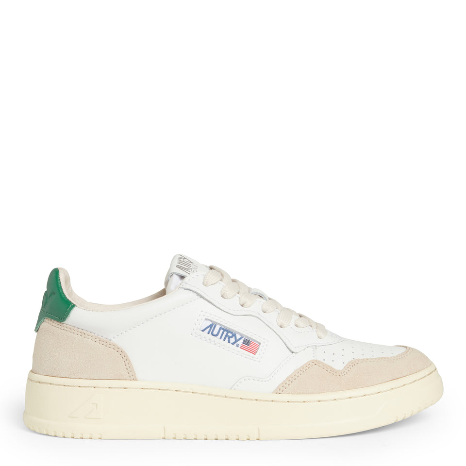 White and green leather ''Medalist Low'' sneakers