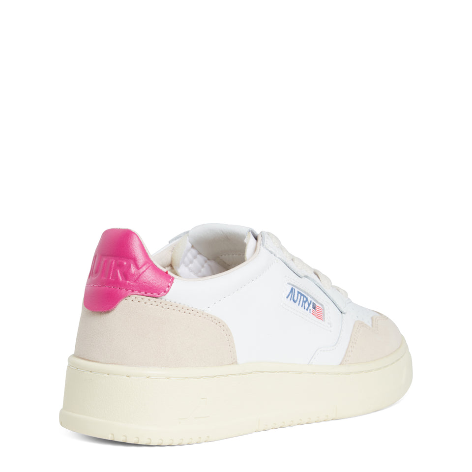 White and pink leather ''Medalist Low'' sneakers