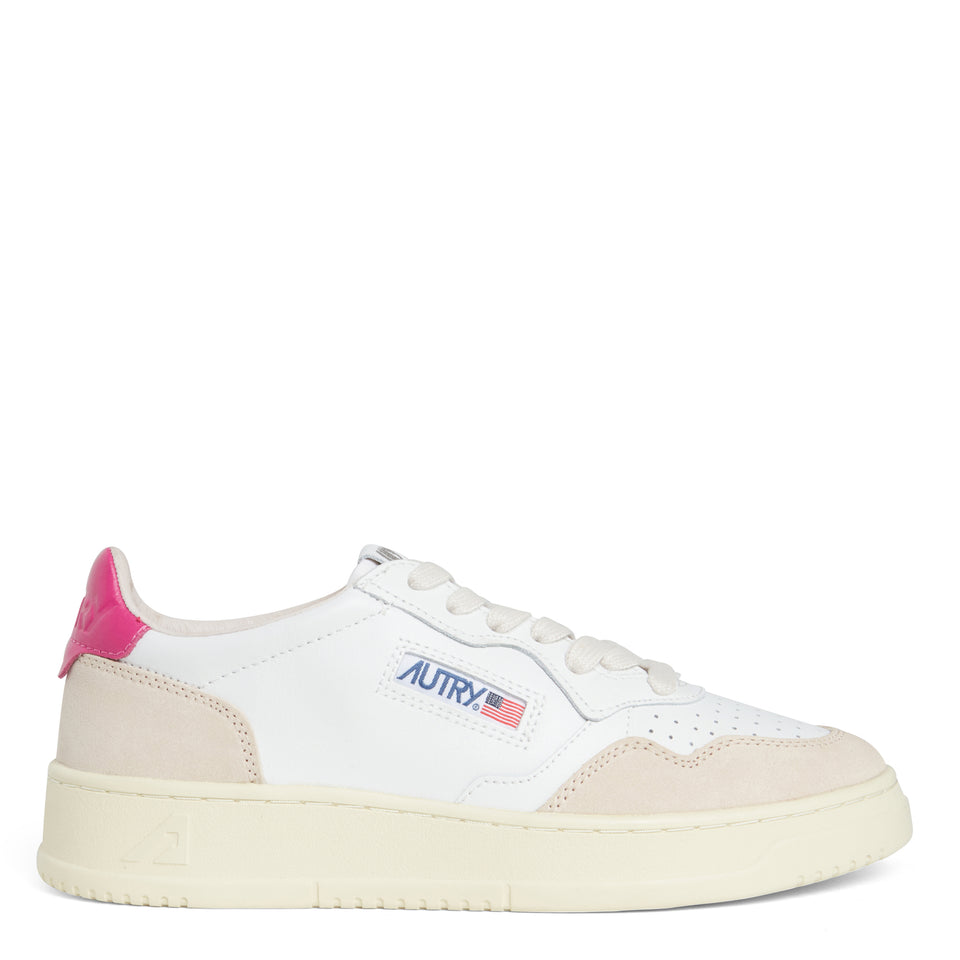 White and pink leather ''Medalist Low'' sneakers
