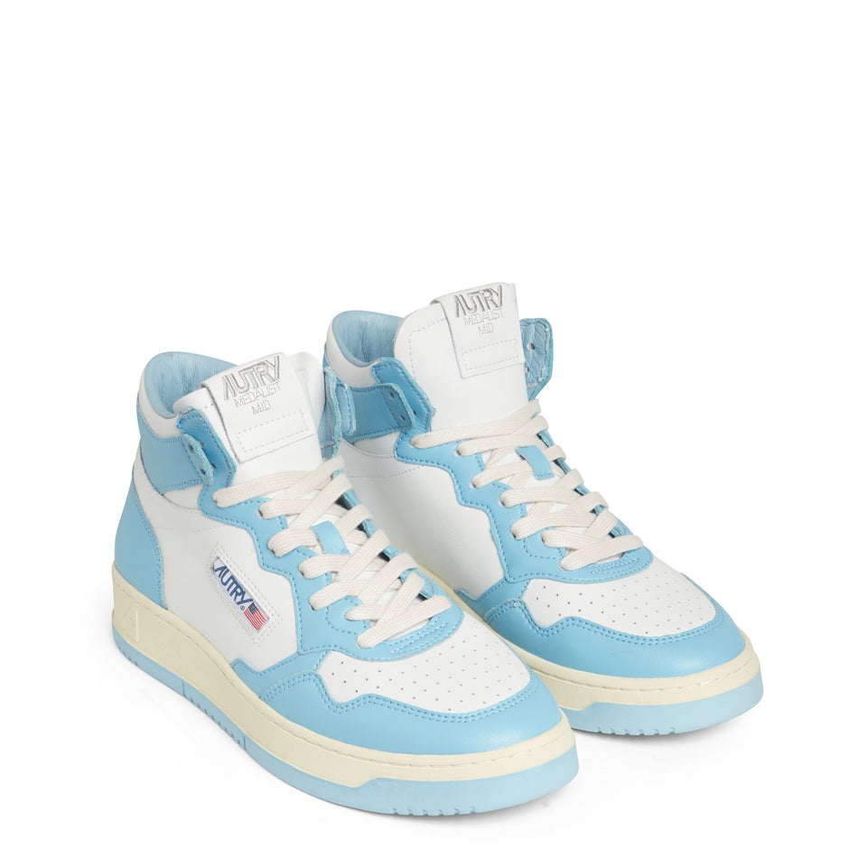 Blue and white leather ''Medalist Mid'' sneakers