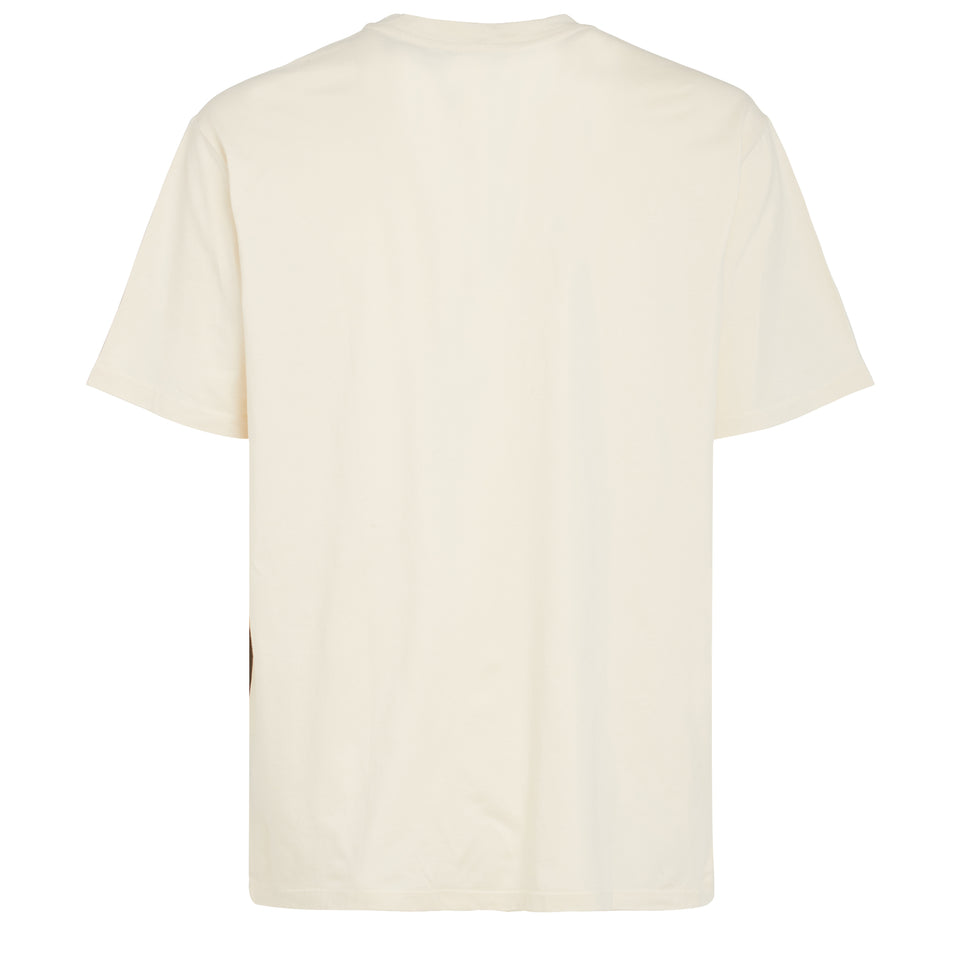 Cream cotton oversized T-shirt