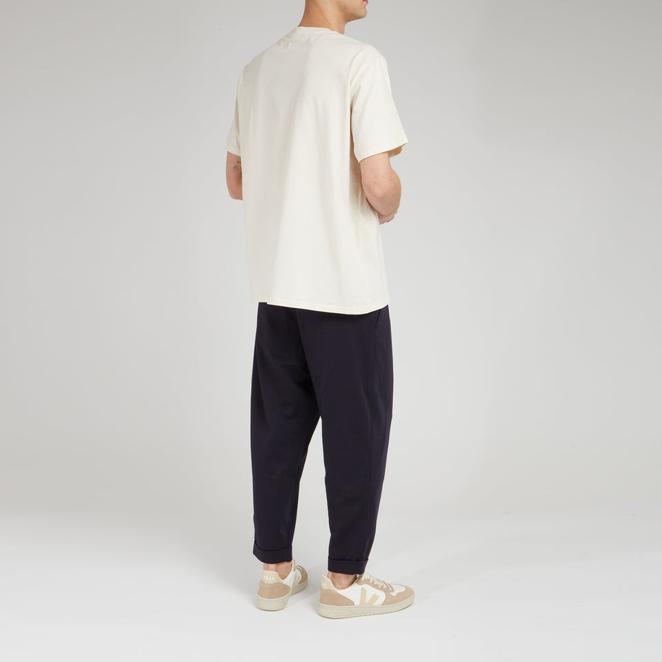 T-shirt oversize in cotone panna