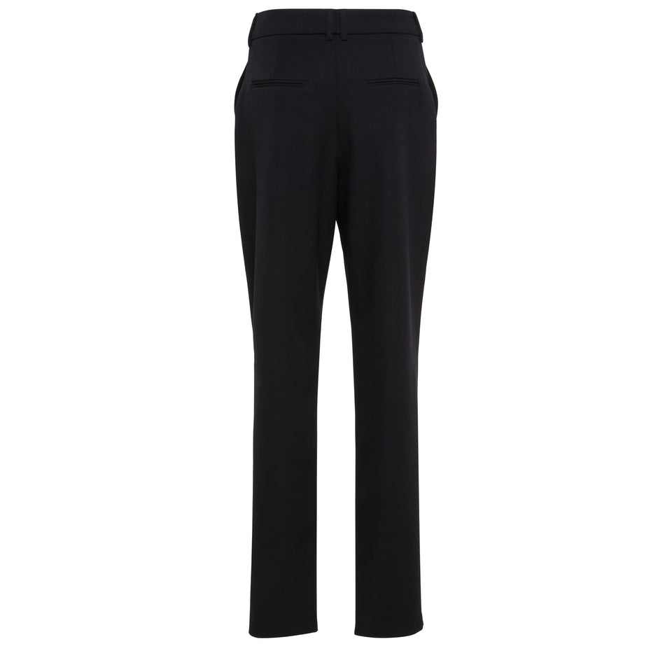 Black wool trousers