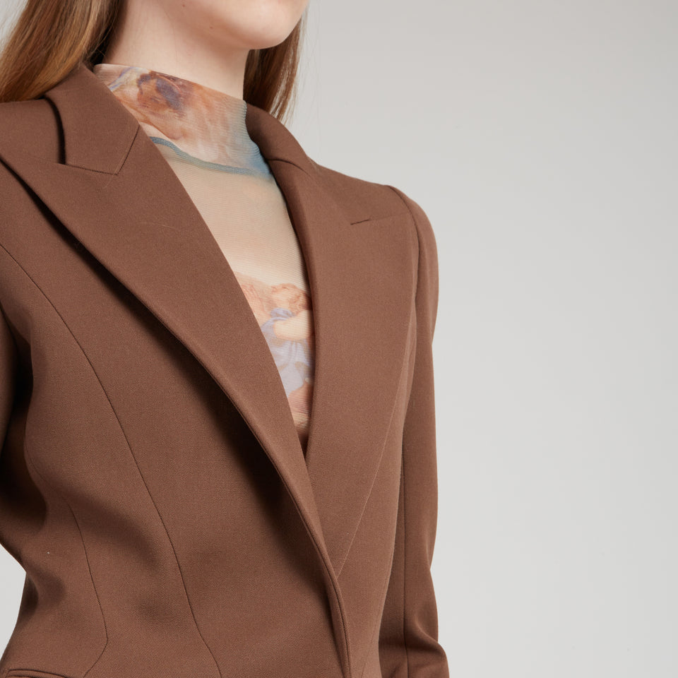 Brown cotton blazer