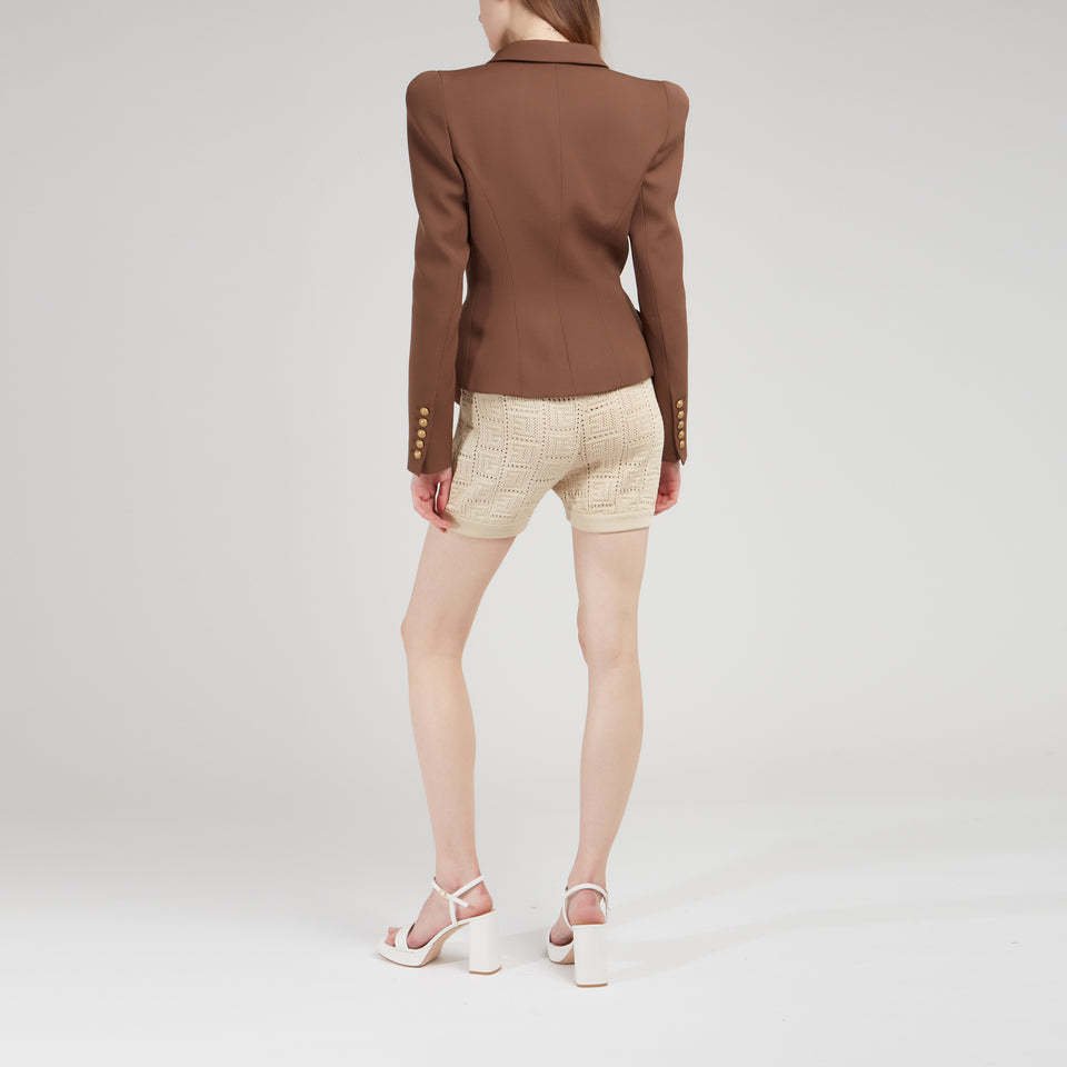 Brown cotton blazer