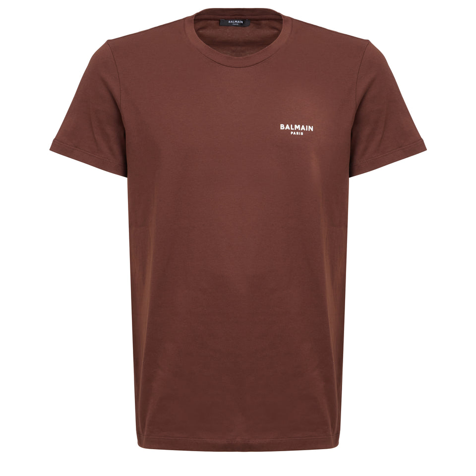 T-shirt in cotone marrone