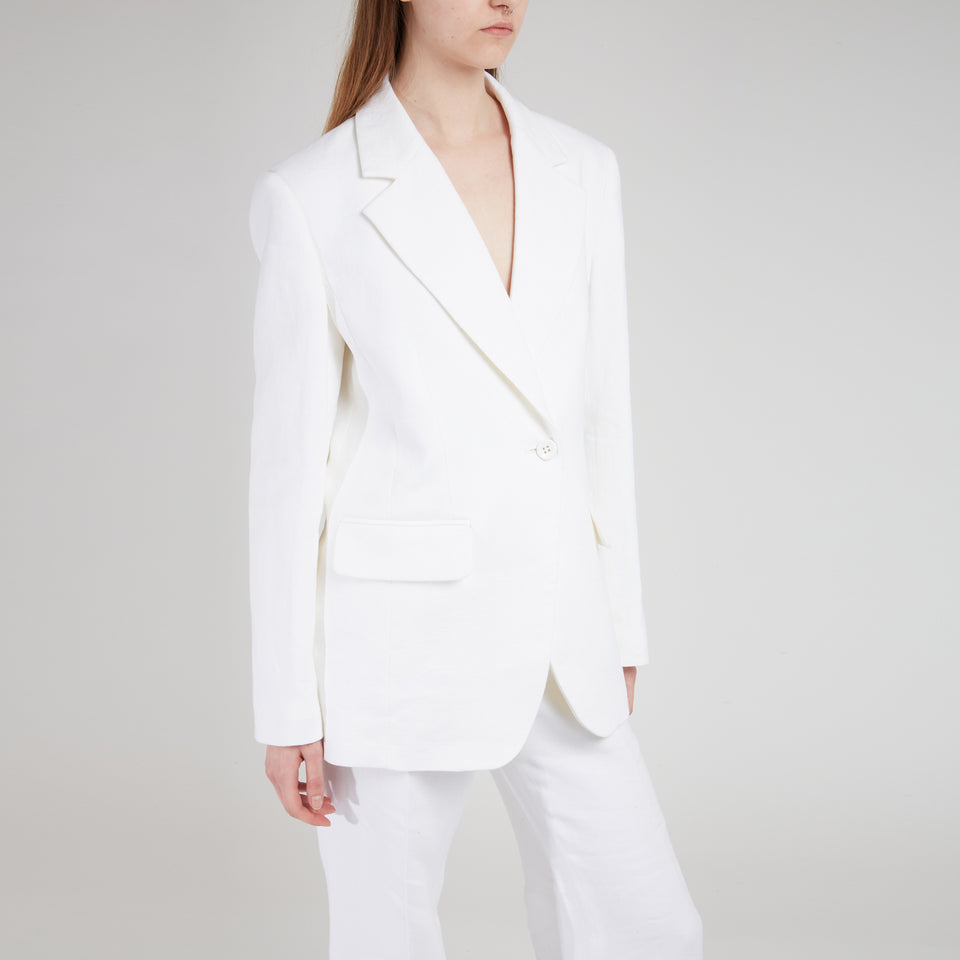 White linen tailored jacket