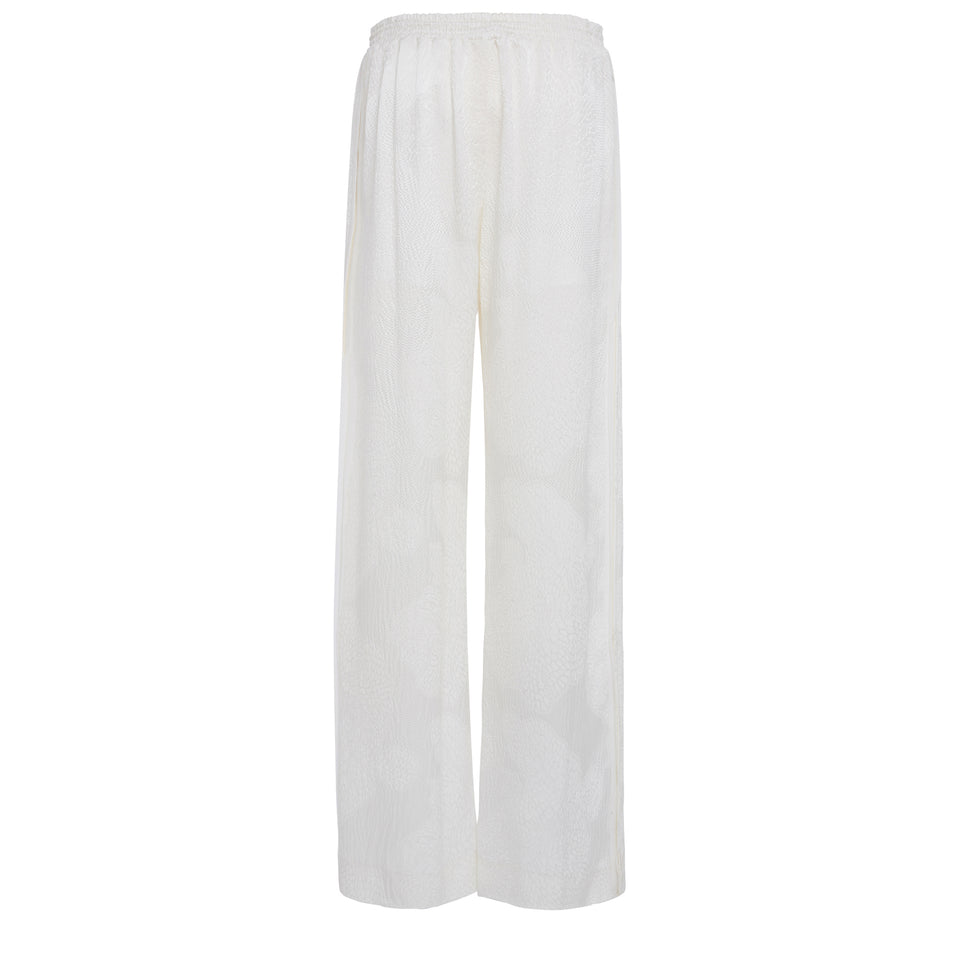 White silk pants
