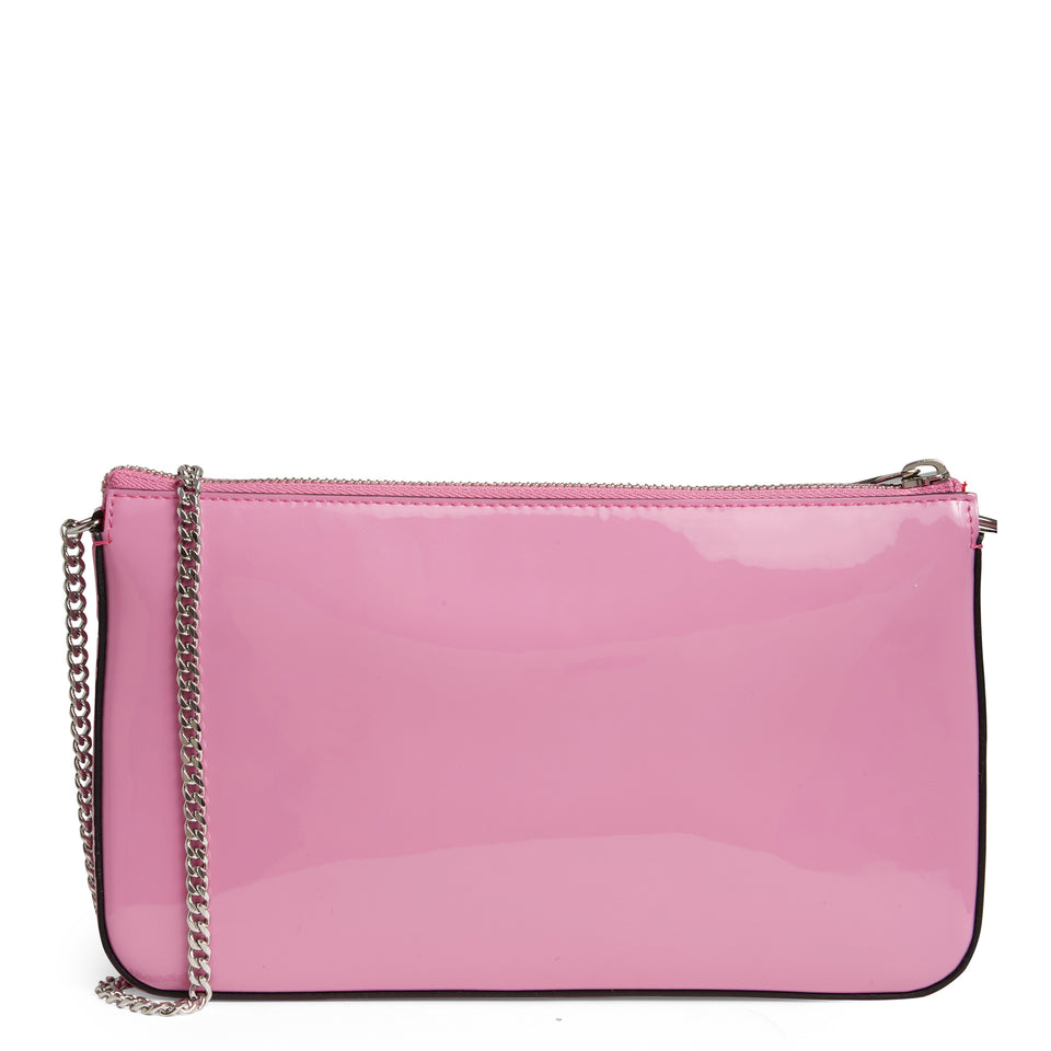 Pink patent leather ''Loubila Pouch'' handbag