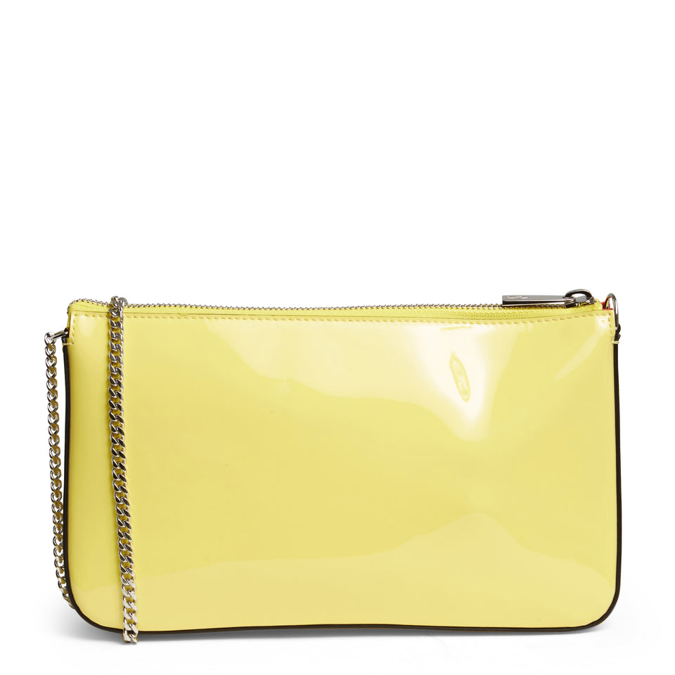 Yellow patent leather ''Loubila Pouch'' handbag