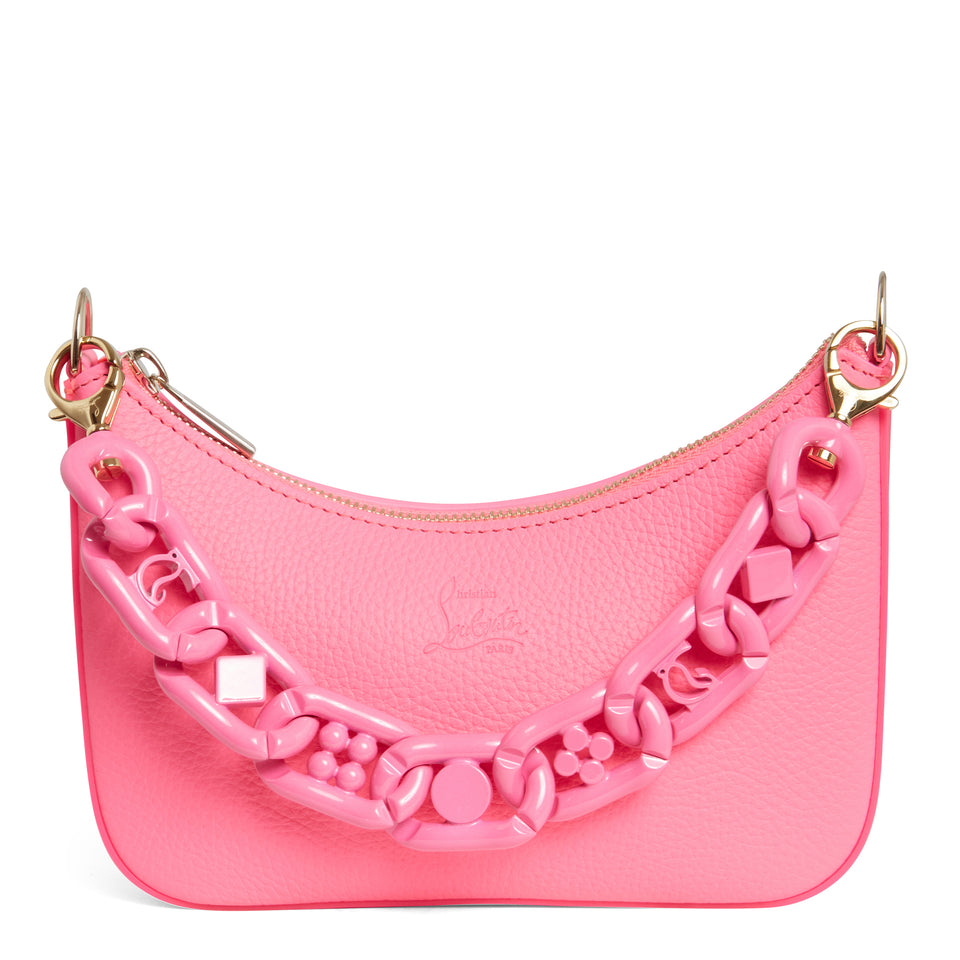 Pink leather ''Loubila Chain mini'' bag