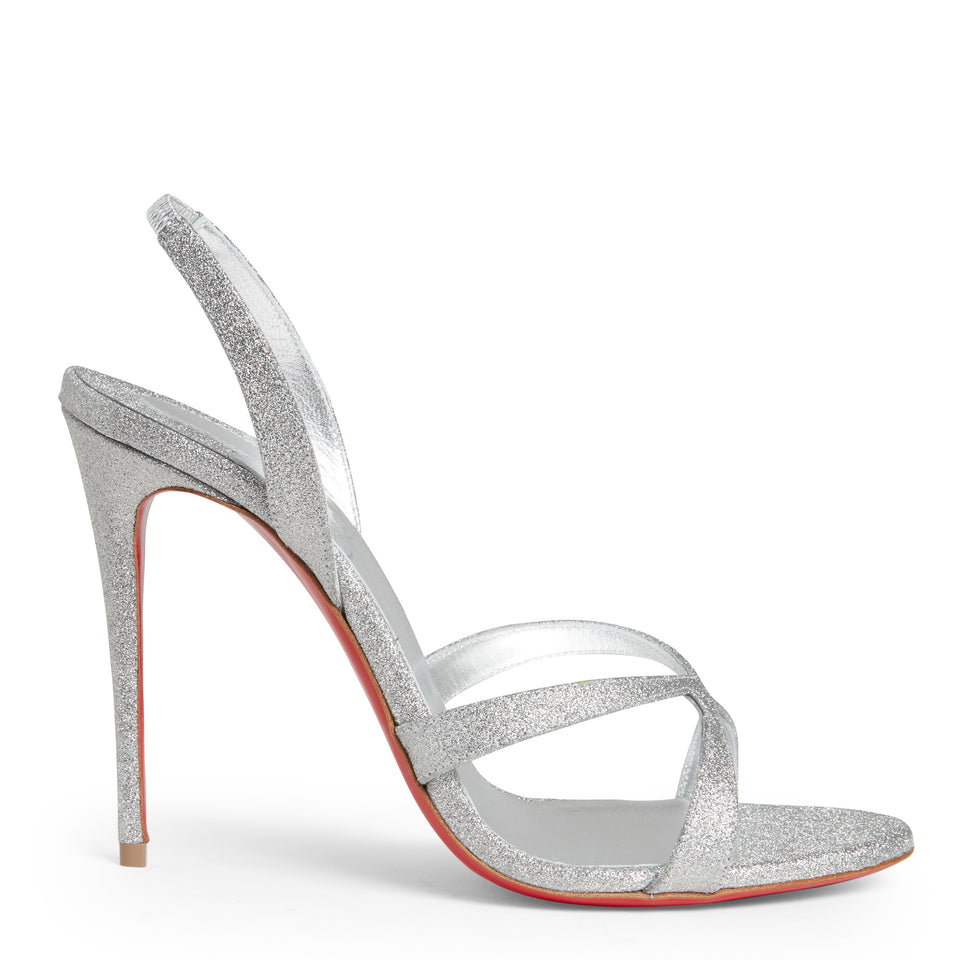 Silver fabric ''Emilie 100'' sandals