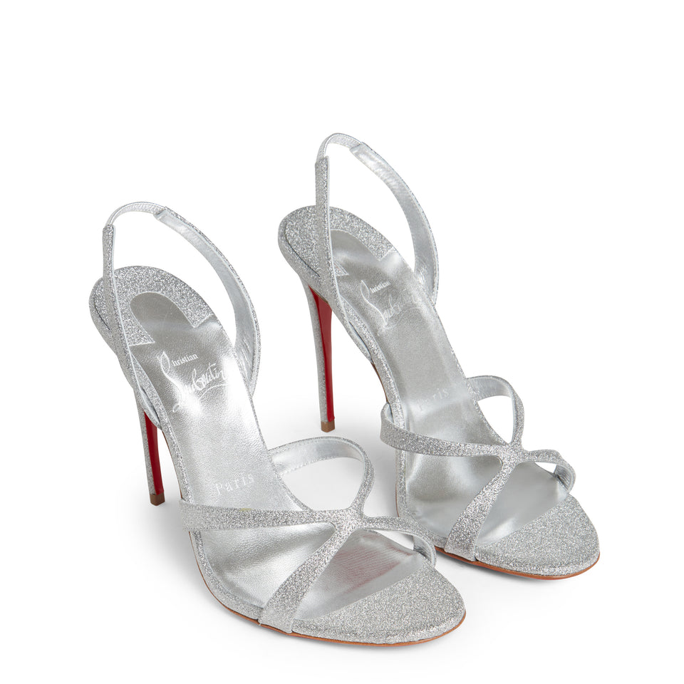 Silver fabric ''Emilie 100'' sandals