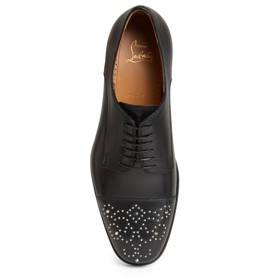 Black leather ''Maltese'' loafer