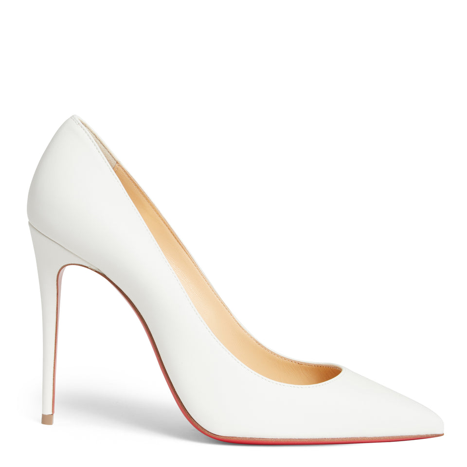 White leather "Kate 100" pumps