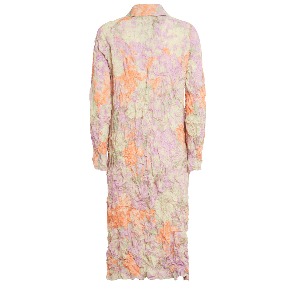 Multicolor fabric floral coat