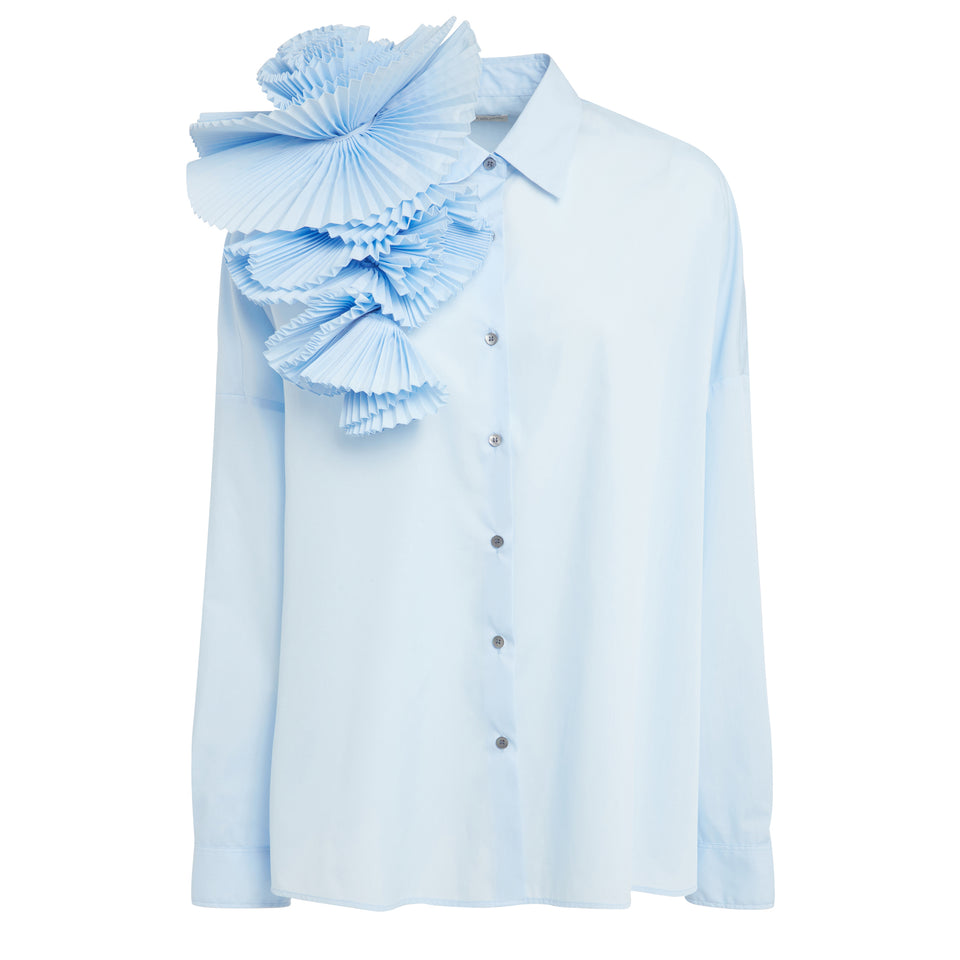 Camicia oversize in tessuto azzurra