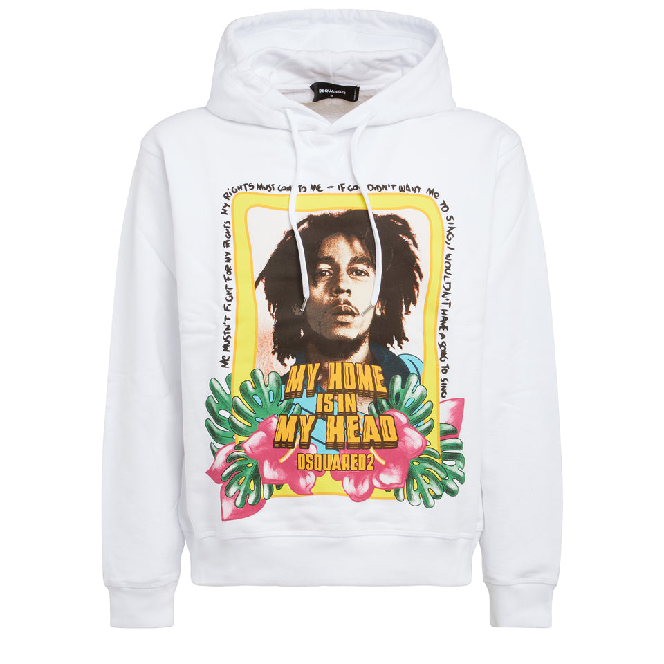 White cotton ''Bob Marley'' sweatshirt