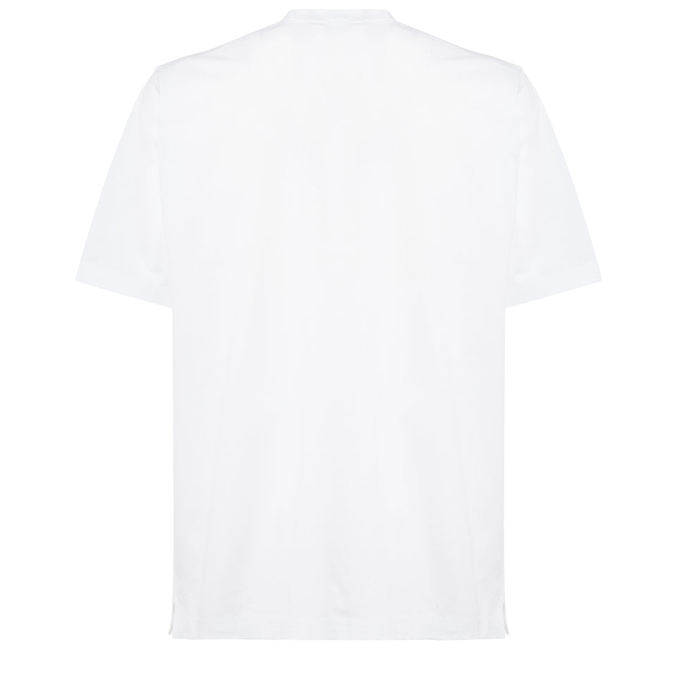 ''D2 Palms Slouch'' T-shirt in white cotton