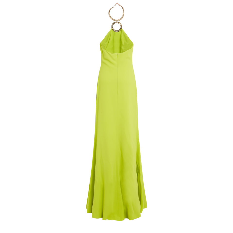 Green crèpe long dress