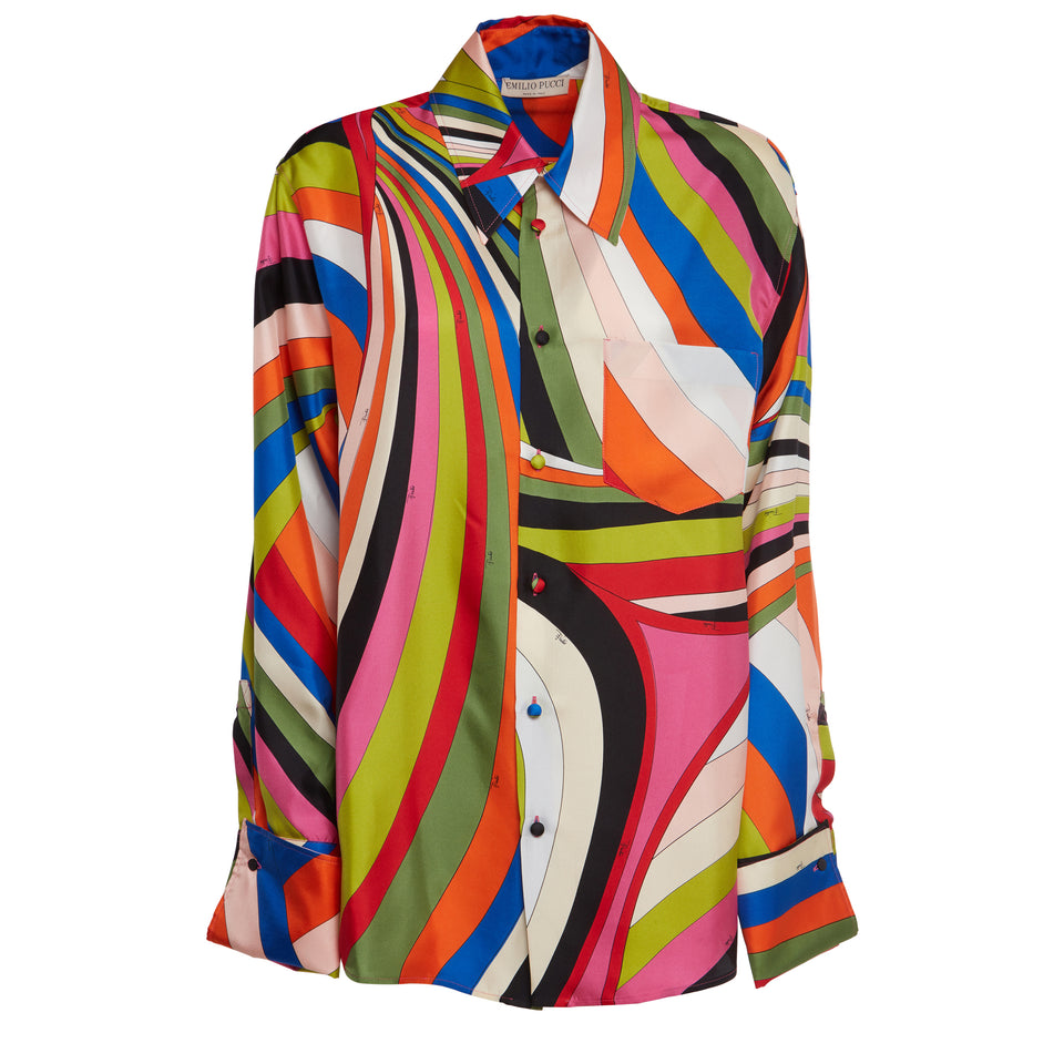 Camicia in seta multicolor
