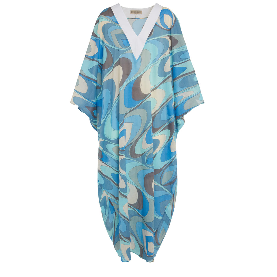 Light blue cotton kaftan dress