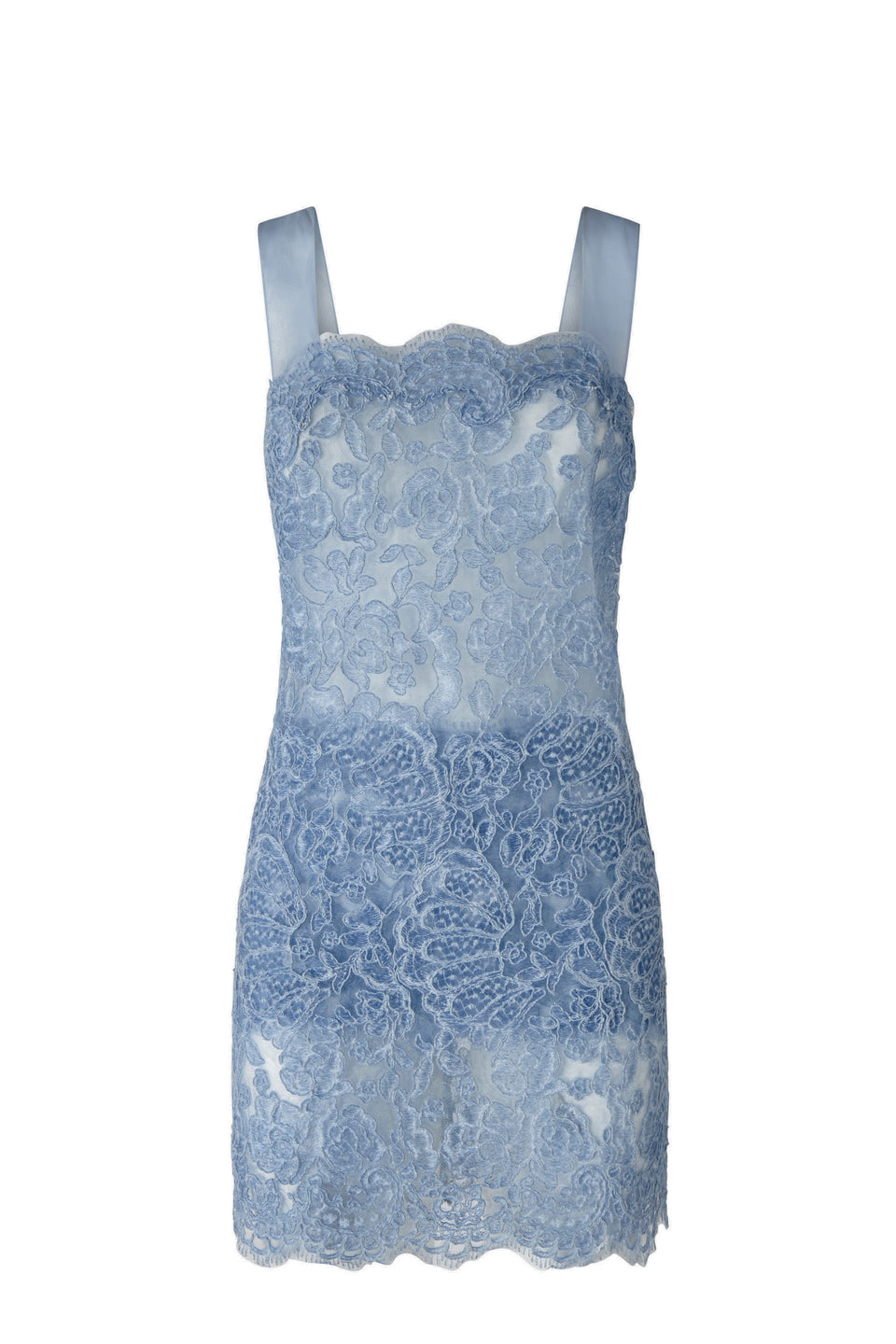 Short dress in light blue lace