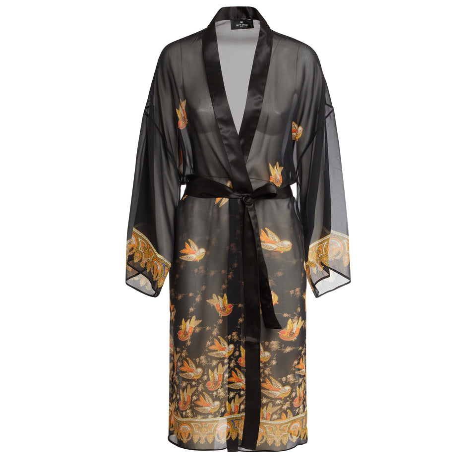 Kimono in seta nero