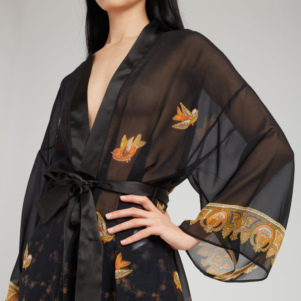 Kimono in seta nero