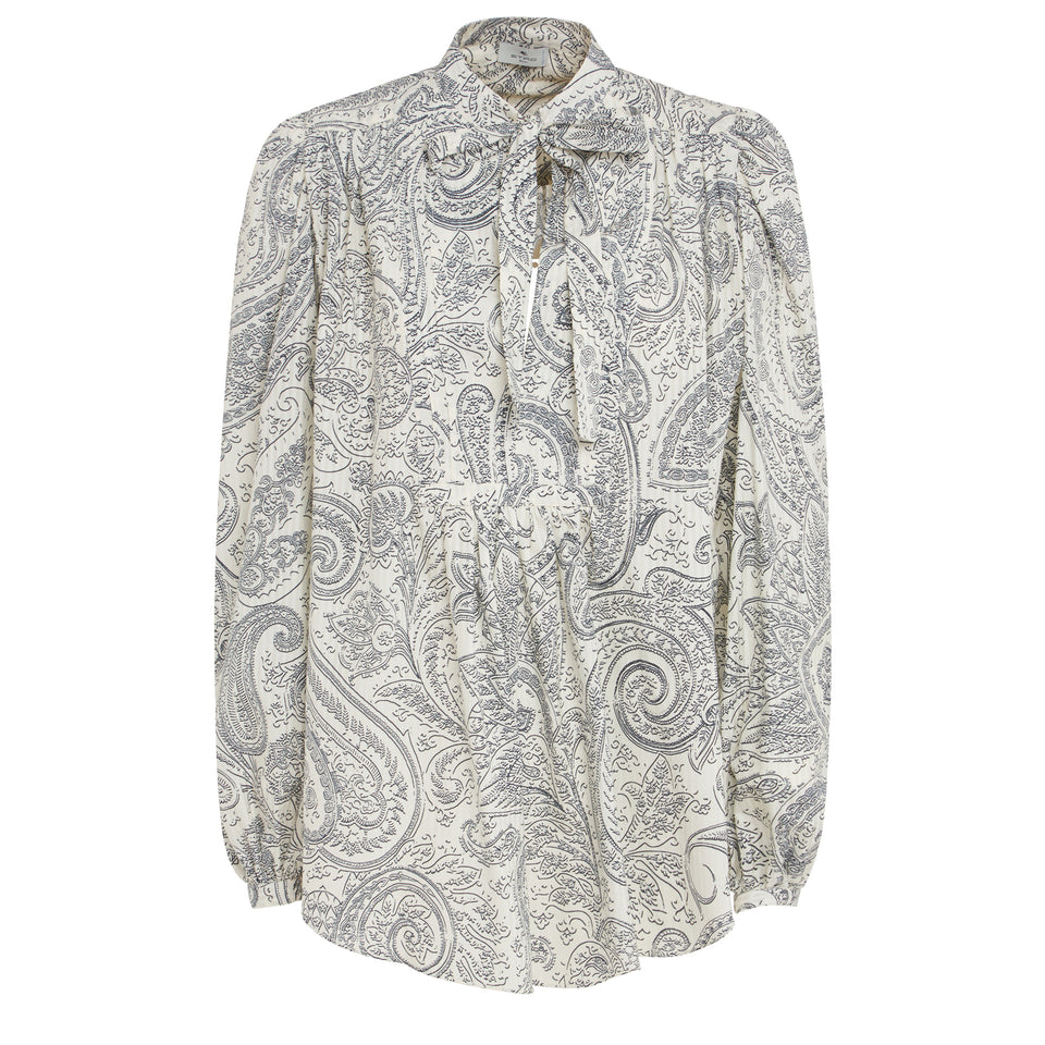 Silk shirt with multcolor Paisley print