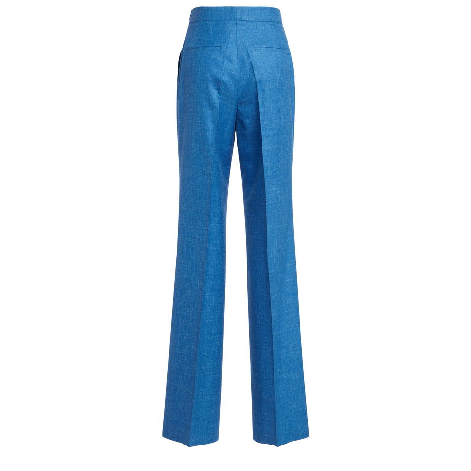 Pantaloni svasati in lana blu