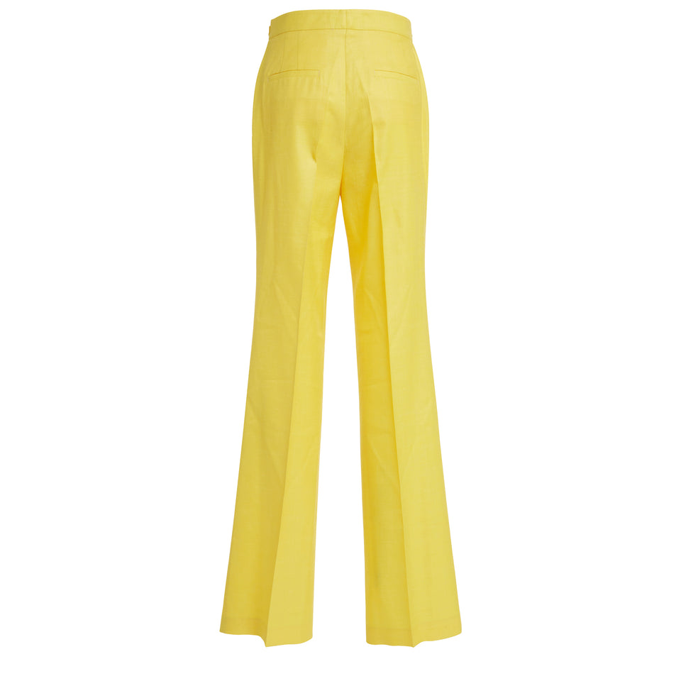 Yellow wool flared pants