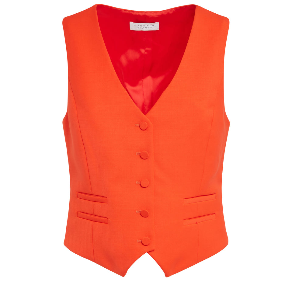 Orange wool vest