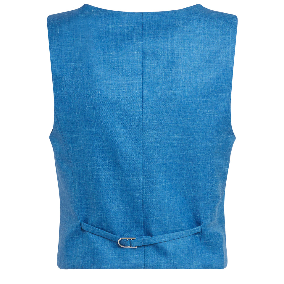 Blue wool vest