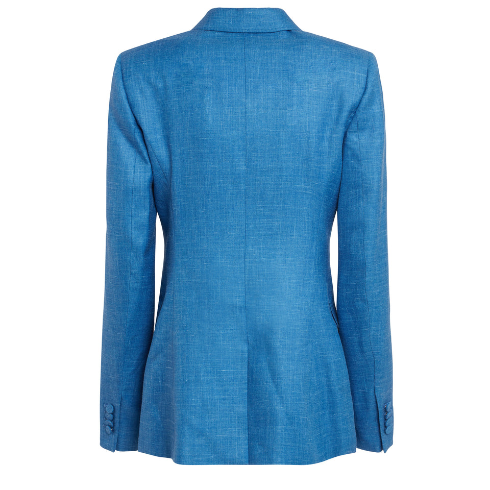 Blue wool double-breasted blazer