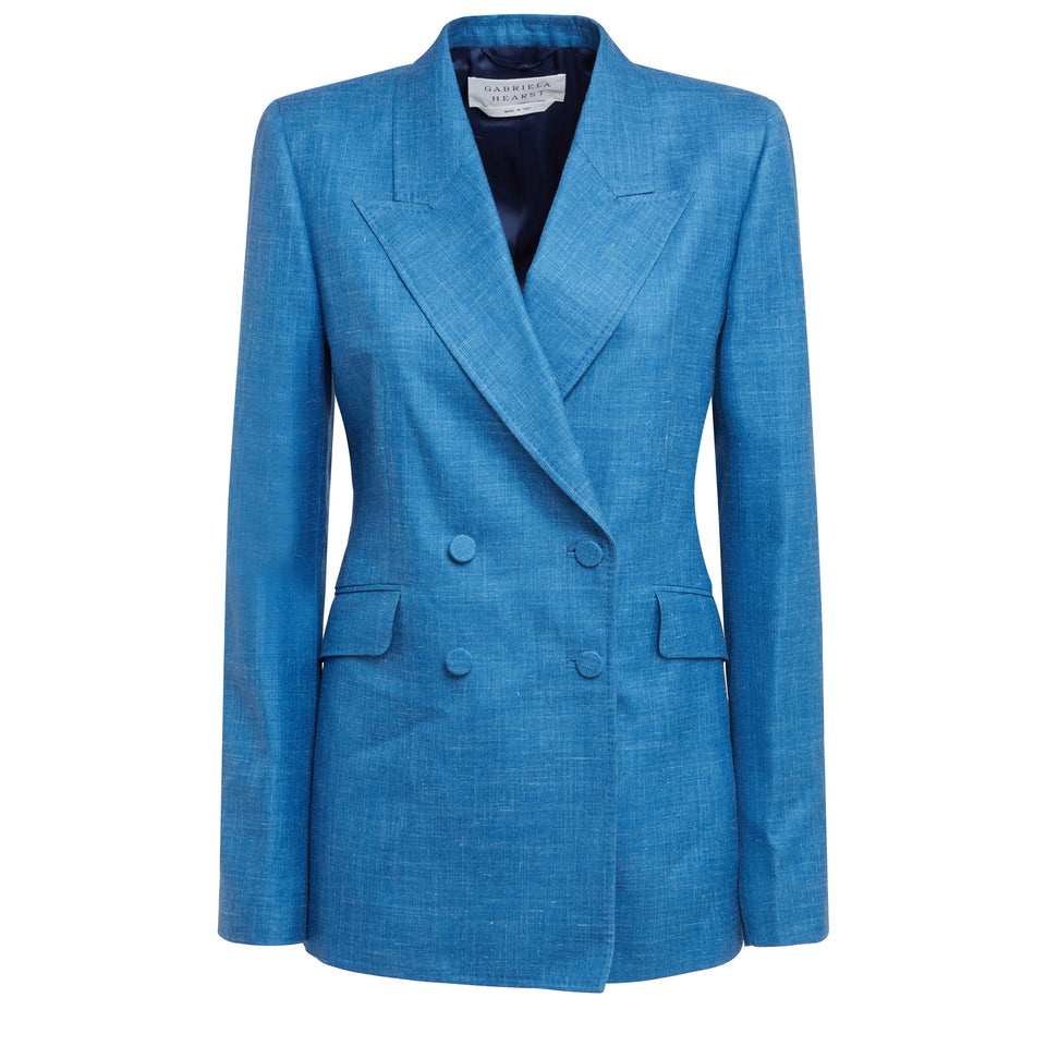 Blue wool double-breasted blazer