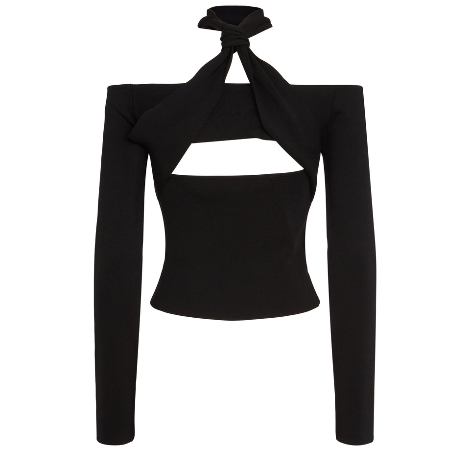 Black cashmere "Denia" top