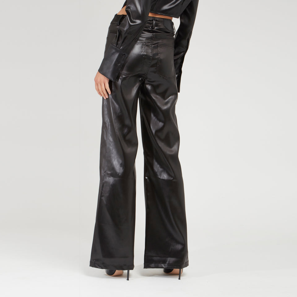 Black faux leather "Athy" pants