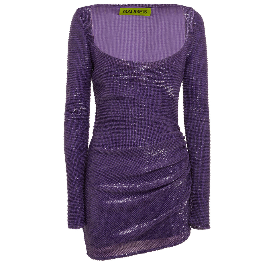 Purple sequin "Evry" dress