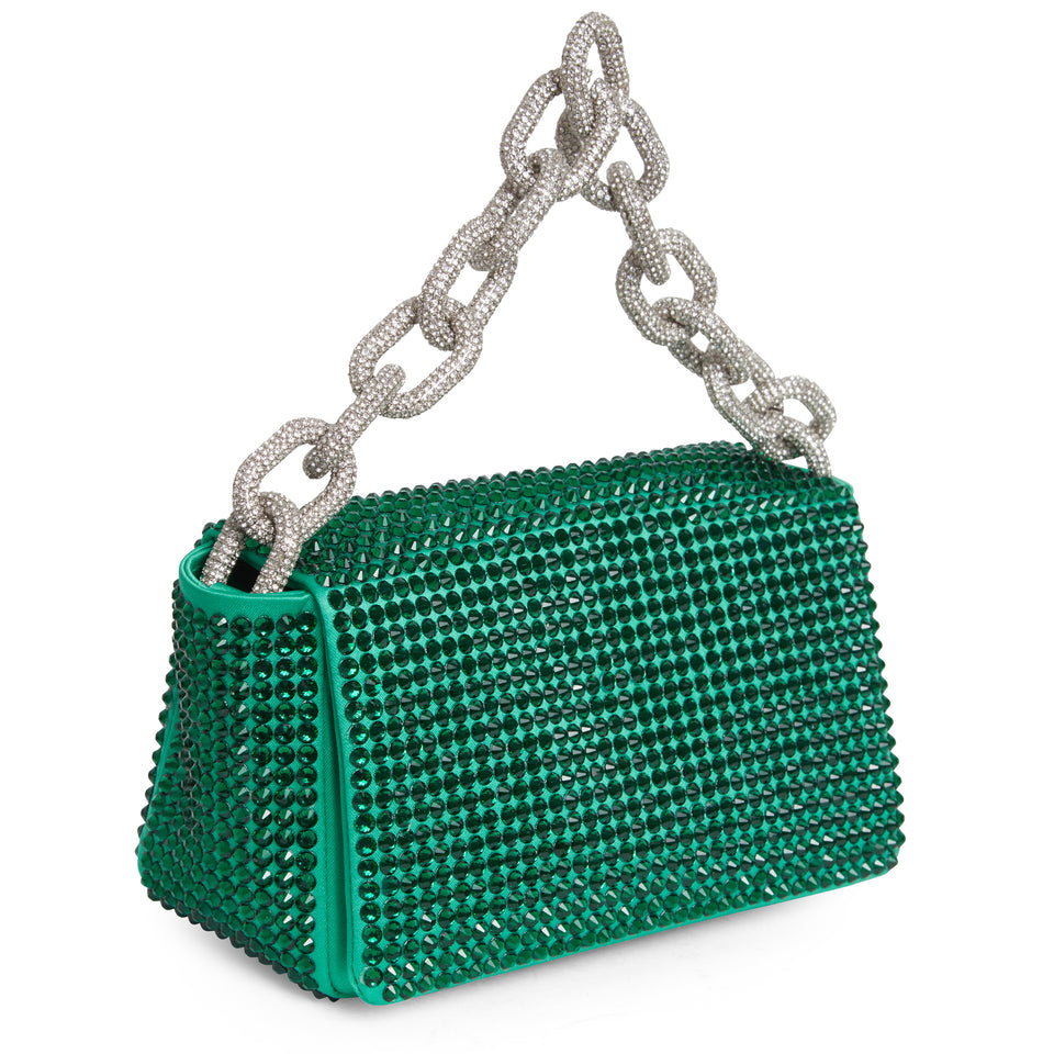 Mini bag in green fabric