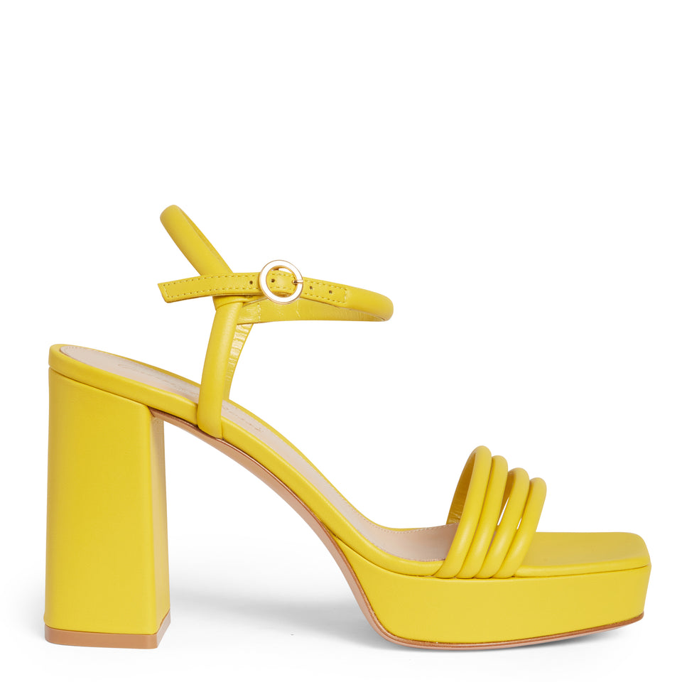 Yellow leather ''Lena'' sandals
