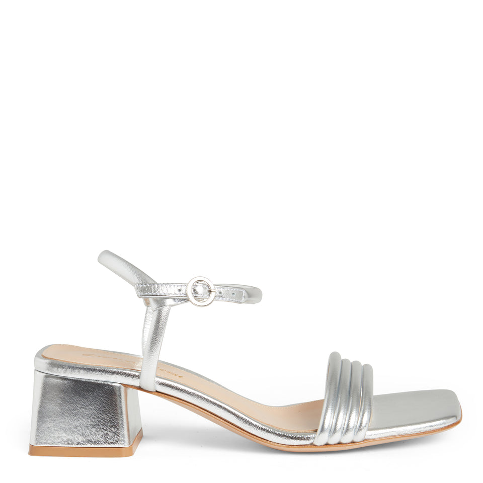 Silver leather ''Lena 45'' sandals
