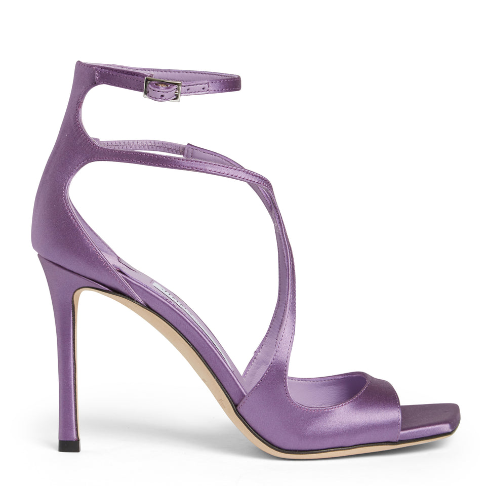 Purple satin "Azia" sandal